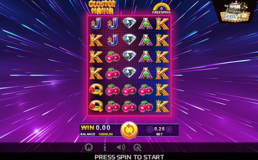 ตัวอย่างสล็อต Cluster Mania