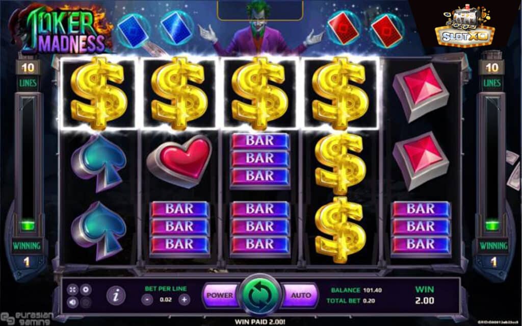 ตัวอย่างสล็อต Joker Madness