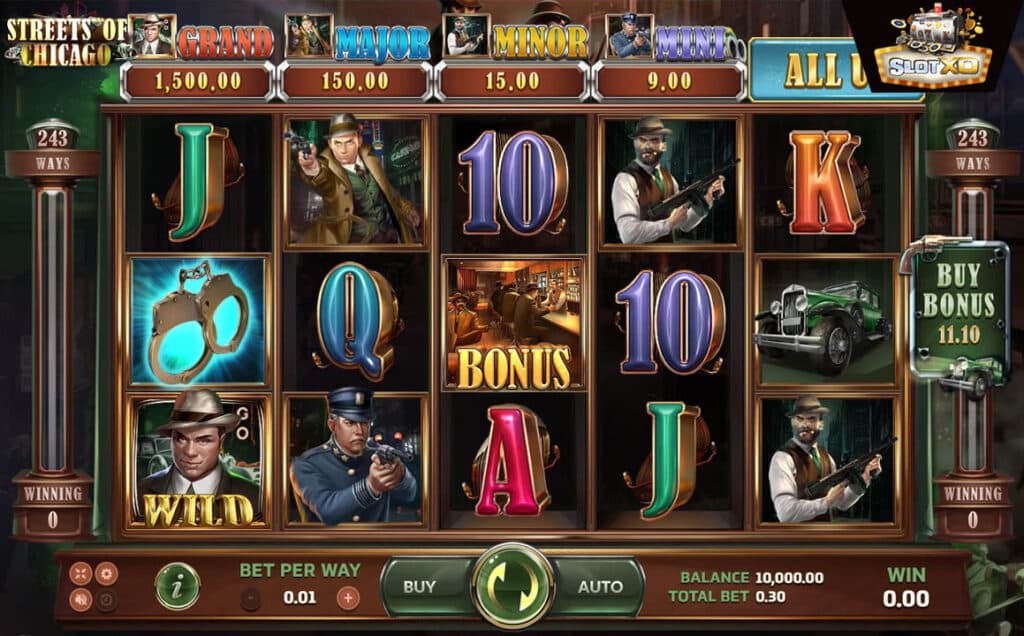 ตัวอย่างสล็อต Streets Of Chicago