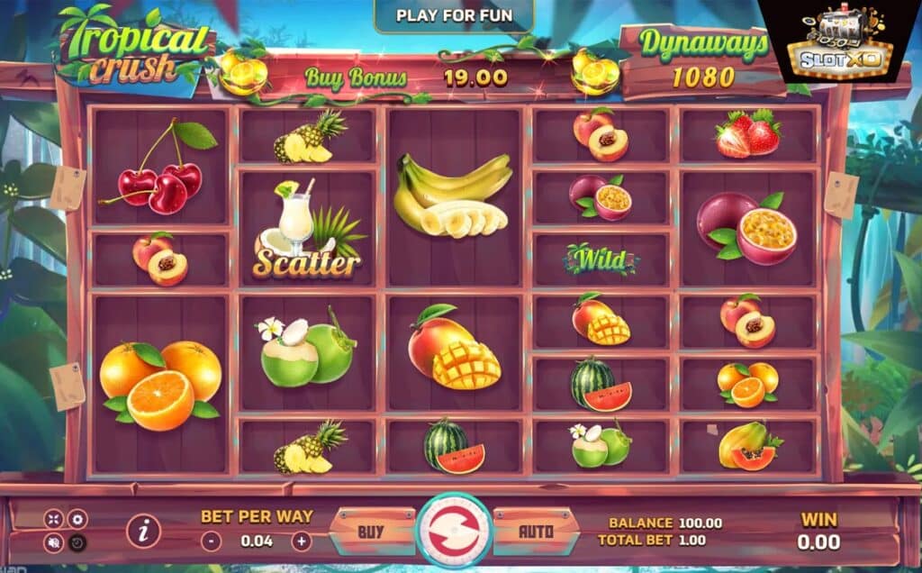 ตัวอย่างสล็อต Tropical Crush