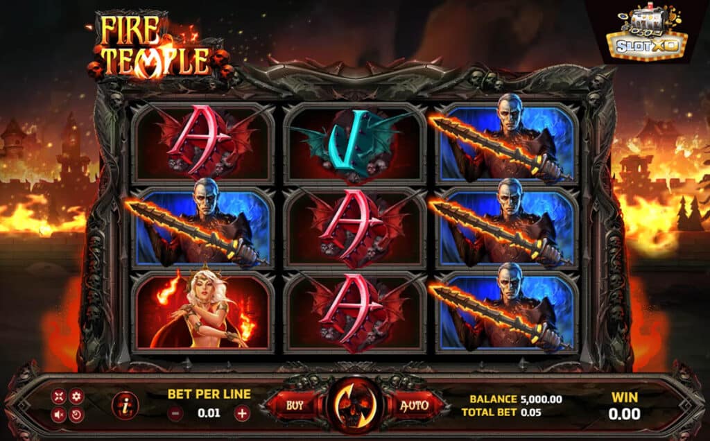 ตัวอย่างสล็อต Fire Temple