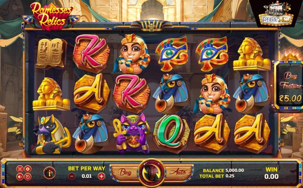 ตัวอย่างสล็อต Ramesses Relics