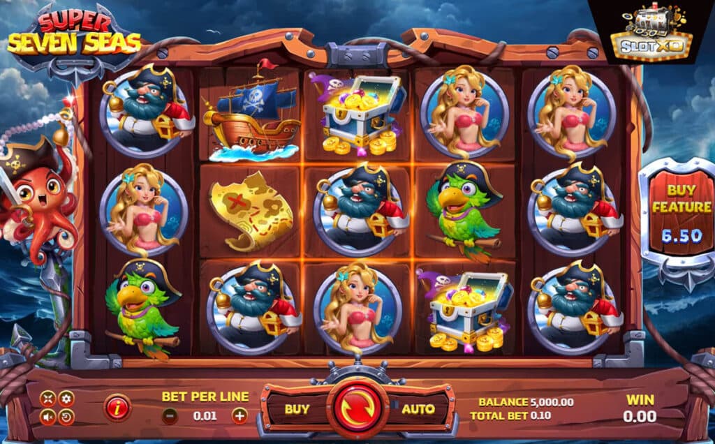 ตัวอย่างสล็อต Super Seven Seas