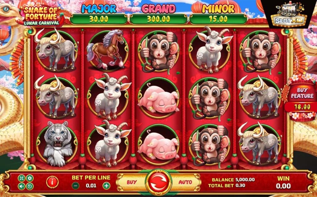 ตัวอย่างสล็อต Snake of Fortune