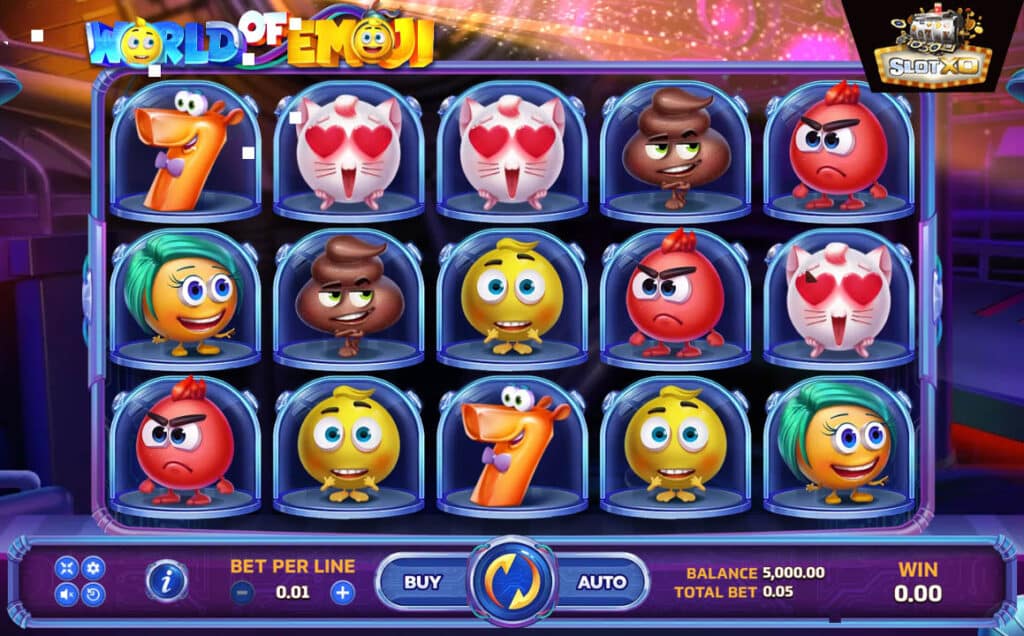ตัวอย่างสล็อต World Of Emoji