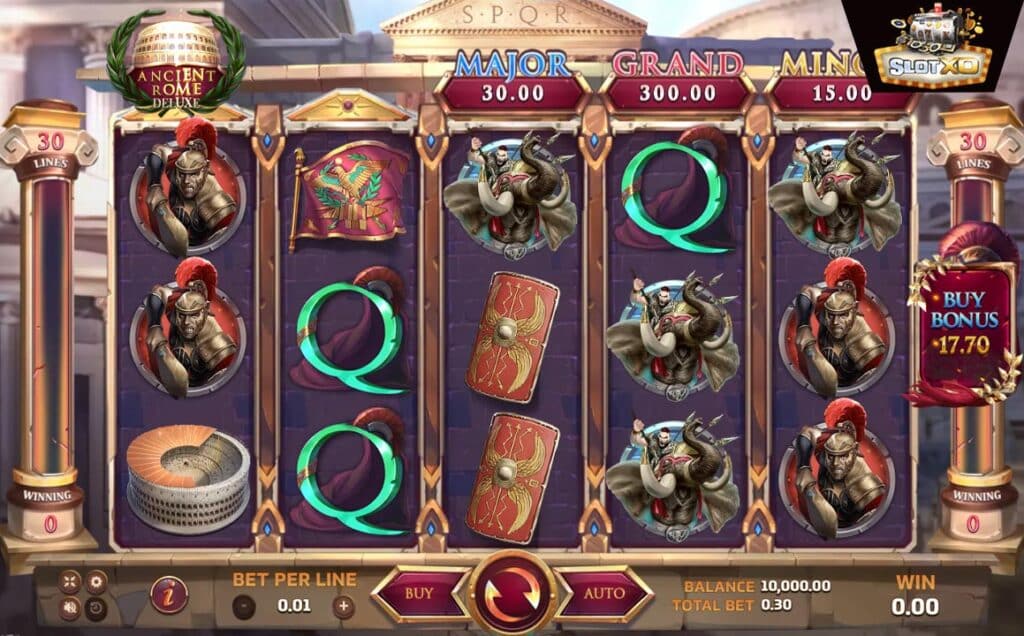 ตัวอย่างสล็อต Ancient Rome Deluxe